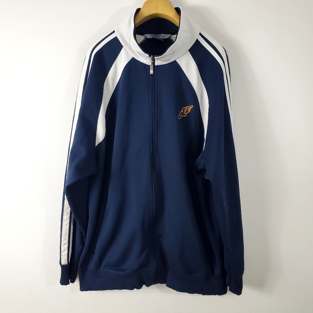 Nike Vintage Jacket‎ Men's Size Large Navy Blue Striped Lightweight Windbreaker